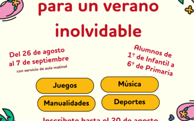 ESCUELA DE VERANO TAMBIÉN EN AGOSTO Y SEPTIEMBRE